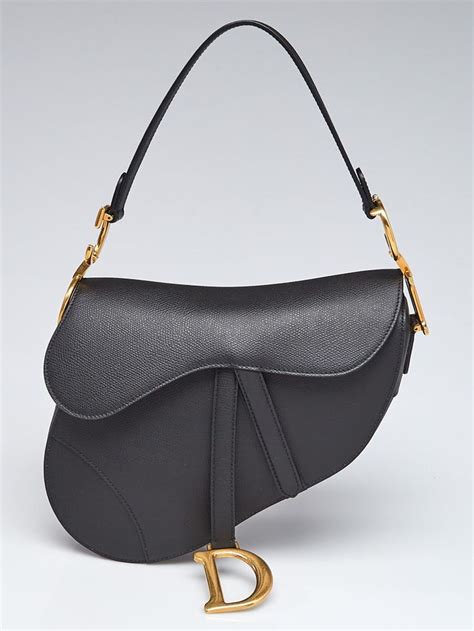 christian dior saddle bag black leather